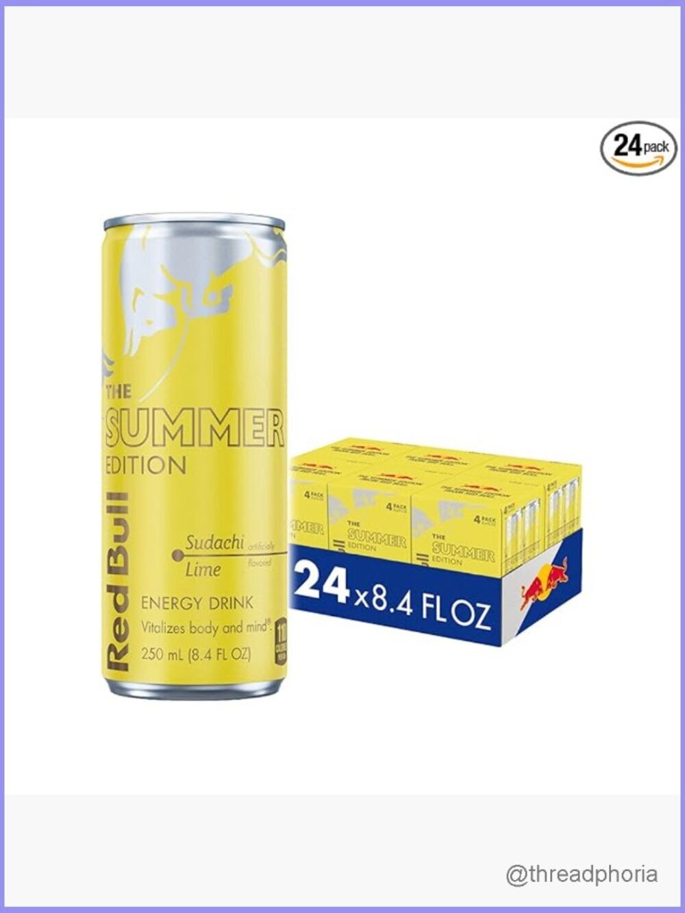 Energy Drink Sudachi Lime 24 Cans 8.4 oz each Caffeine Taurine B Vitamins